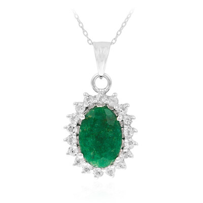 Zambian Emerald Silver Necklace