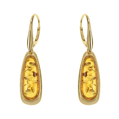 Cognac Baltic Amber Silver Earrings (dagen)