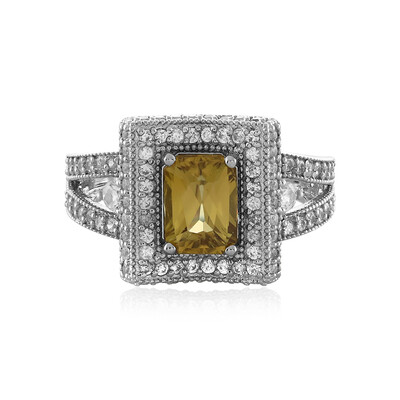 Yellow Zircon Silver Ring