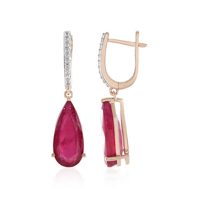 9K Madagascar Ruby Gold Earrings (SUHANA)