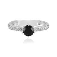 Black Spinel Silver Ring