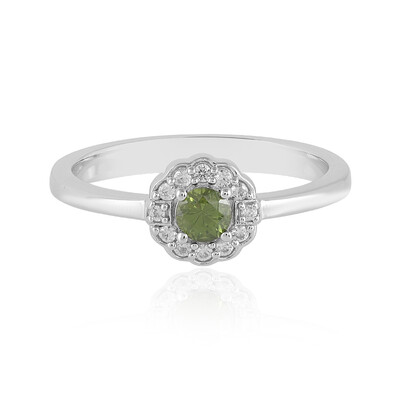 Ceylon Green Zircon Silver Ring