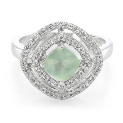 Prehnite Silver Ring