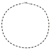 Black Spinel Silver Necklace