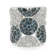 Blue Diamond Silver Ring