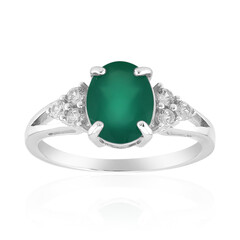 Green Agate Silver Ring