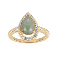 Green Agate Silver Ring