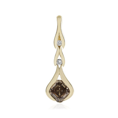 14K SI2 Champagne Diamond Gold Pendant (de Melo)