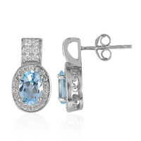 Sky Blue Topaz Silver Earrings