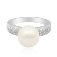 White Freshwater Pearl Silver Ring