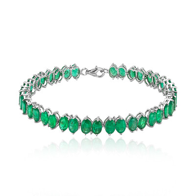 Zambian Emerald Silver Bracelet