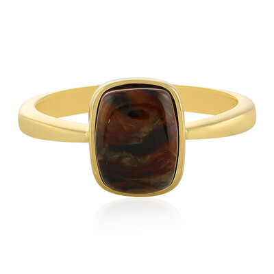 Golden Pietersite Silver Ring