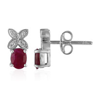 Kenyan Ruby Silver Earrings