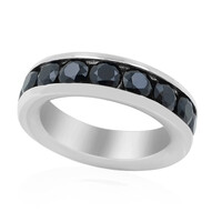 Black Spinel Silver Ring