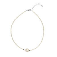 White Freshwater Pearl Silver Necklace (TPC)