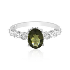 Moldavite Silver Ring