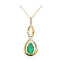 10K AAA Zambian Emerald Gold Necklace