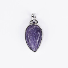 Charoite Silver Pendant