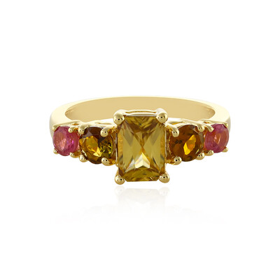 Yellow Zircon Silver Ring