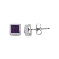 Zambian Amethyst Silver Earrings