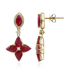 18K AAA Mozambique Ruby Gold Earrings (CIRARI)