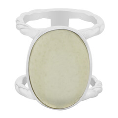 White Moonstone Silver Ring