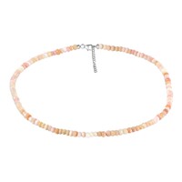 Pink Opal Silver Necklace