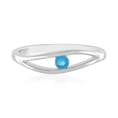 Neon Blue Apatite Silver Ring