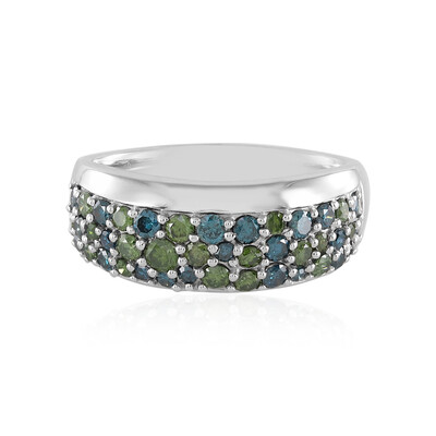 I3 Green Diamond Platinum Ring (KM by Juwelo)