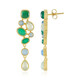 Green Chalcedony Silver Earrings (KM by Juwelo)