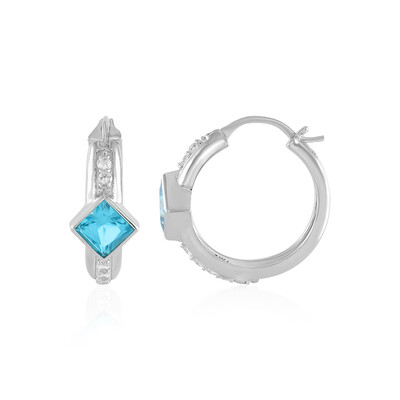 Paraiba Color Topaz Silver Earrings