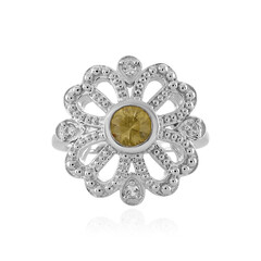 Yellow Zircon Silver Ring