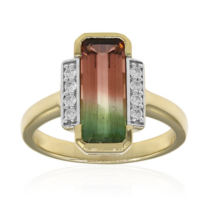 9K Bi Colour Tourmaline Gold Ring