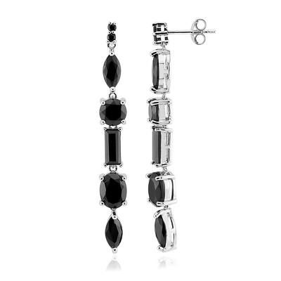 Black Spinel Silver Earrings