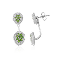 Russian Diopside Silver Earrings