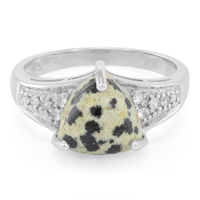 Dalmatian Jasper Silver Ring