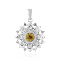 Yellow Zircon Silver Pendant