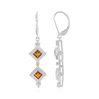 Madeira Citrine Silver Earrings (Granulieren)