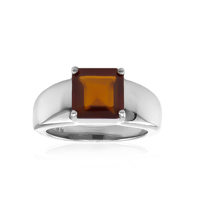 Hessonite Garnet Silver Ring