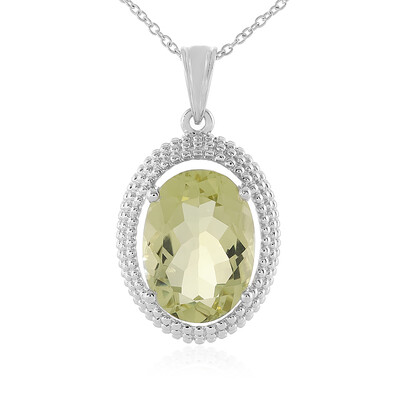 Lemon Quartz Silver Necklace