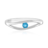 Neon Blue Apatite Silver Ring