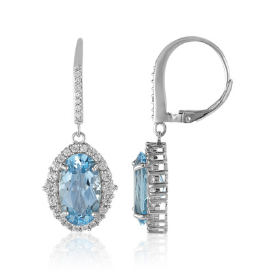 Sky Blue Topaz Silver Earrings