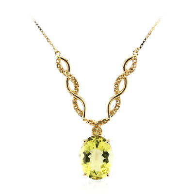 Lemon Citrine Silver Necklace