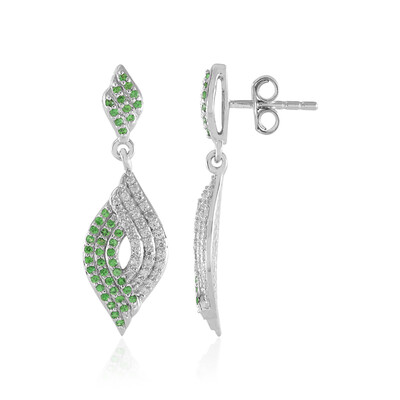 Tsavorite Silver Earrings