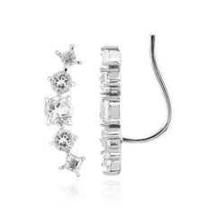 White Topaz Silver Earrings