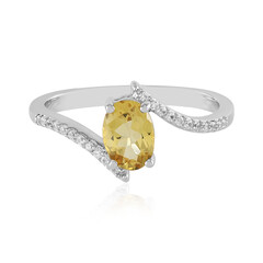 Yellow Beryl Silver Ring