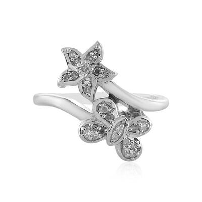 I2 (I) Diamond Silver Ring