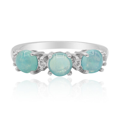 Caribbean Blue Opal Silver Ring