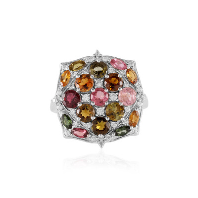 Fancy Tourmaline Silver Ring