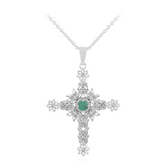 Emerald Silver Necklace